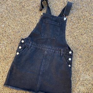 Black Denim Overall Dress
